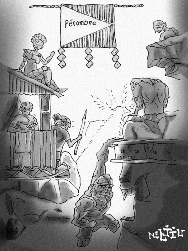 Le village pénombre illustration NELJIU